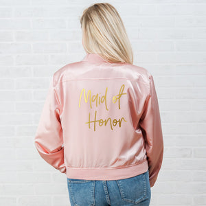 Pink Satin Custom Bomber Jacket